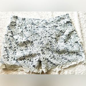 ADIVA NWT pinstripe undershort with floral lace overlay. Super cute size M